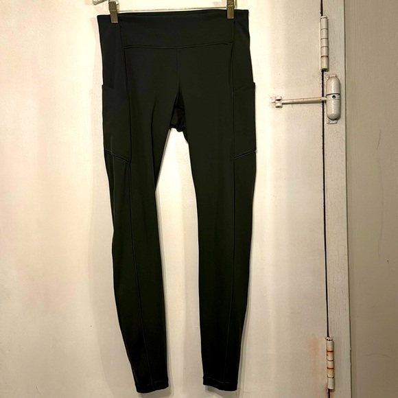 Brand new LULULEMON khaki green full length leggings with deep side pockets Sz.8 - Picture 3 of 14